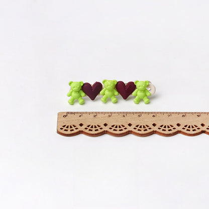 Beau - Cartoon Bear Heart Side Styling Hair Clip