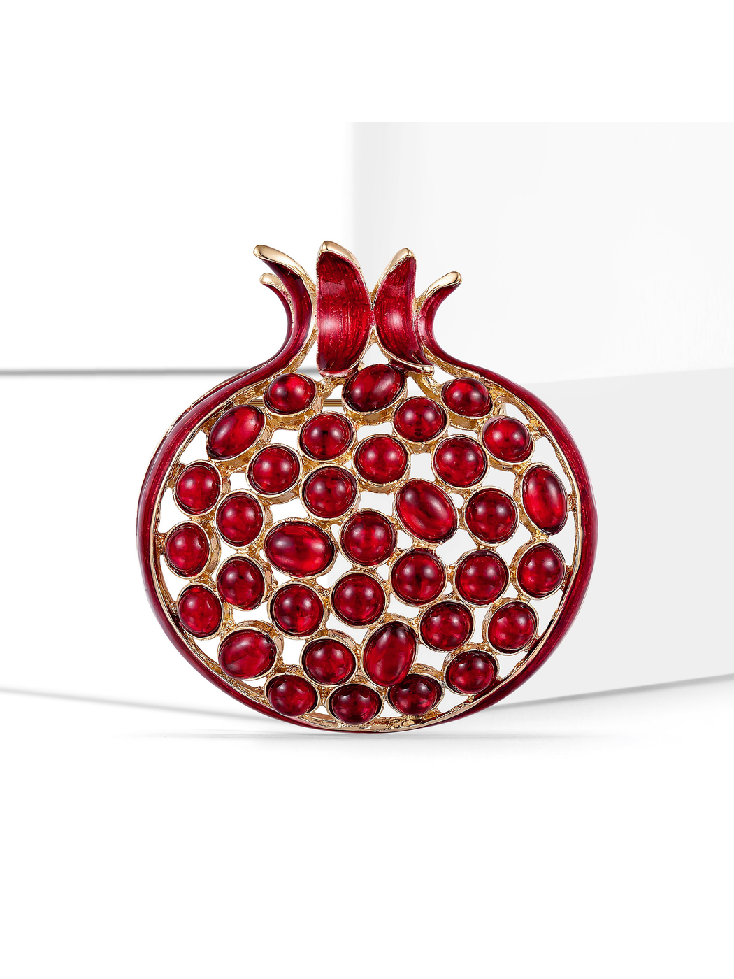 Brovia - Pomegranate Fruit Accent Alloy Brooch