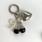 Keypus - Heart Cherry Bag Charm with Beaded Bow Keychain