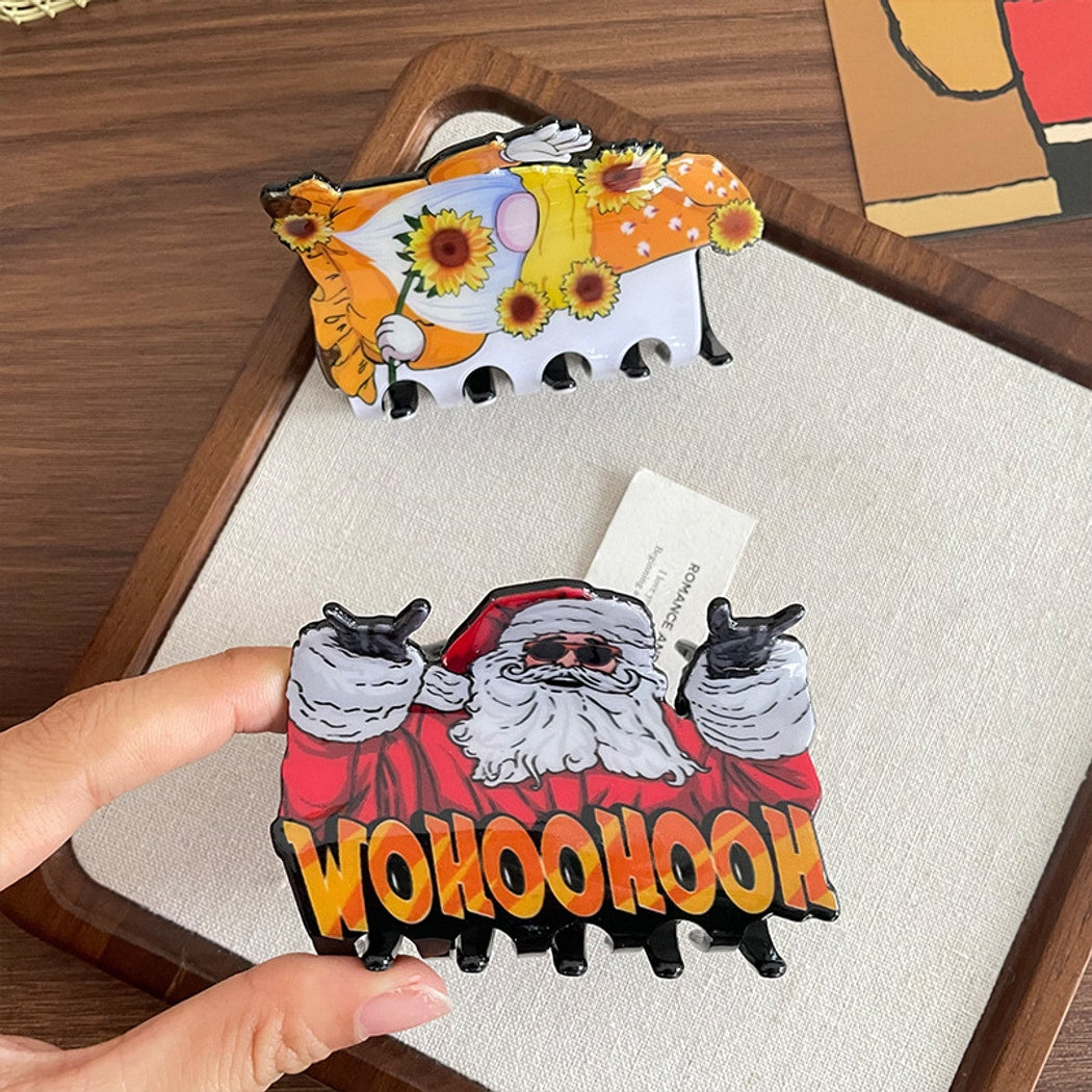 Beau - Playful Christmas Santa Design Claw Clip