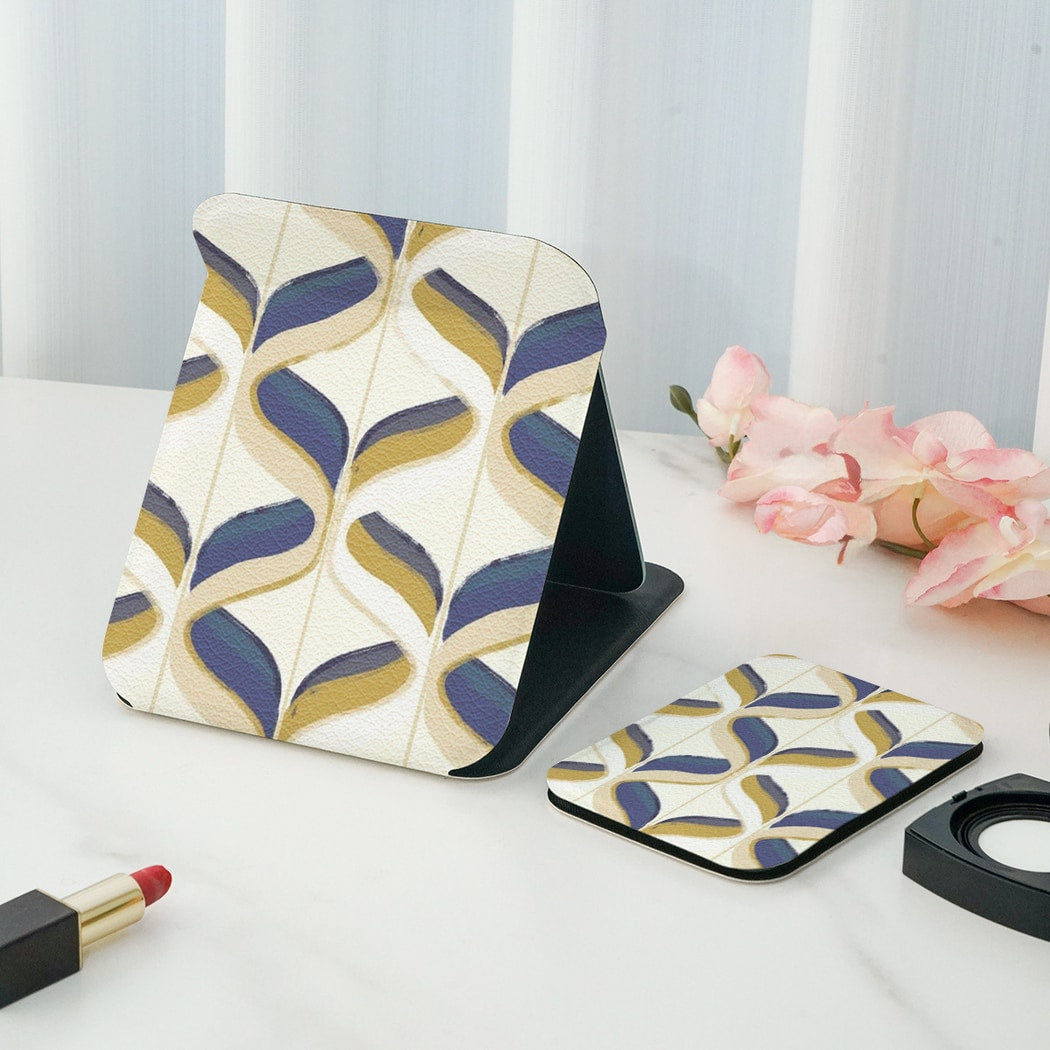 Mirroray - Geometric Double-Sided Print Folding Makeup Mirror