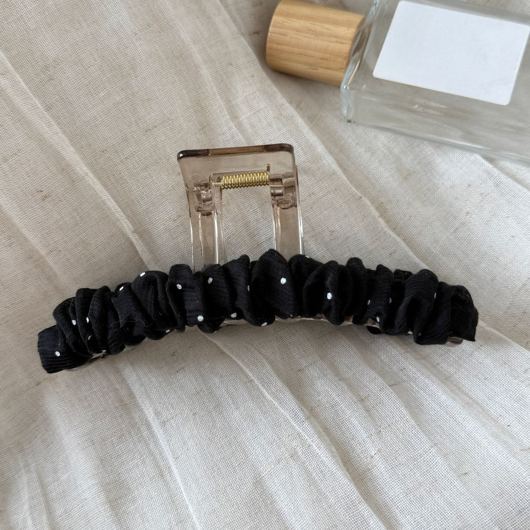 Beau - Ruched Straight Bar Decorative Hair Claw Clip