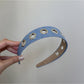 Gifty - Denim Look Round Eyelet Detail Women's Headband