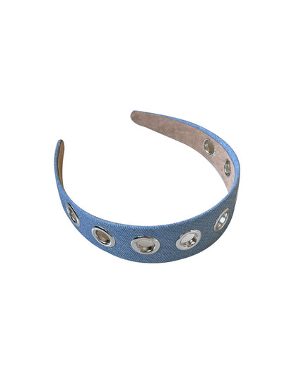 Gifty - Denim Look Round Eyelet Detail Women's Headband