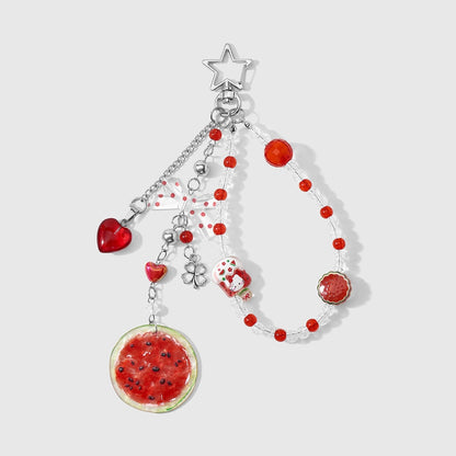 Keypus - Cute Cartoon Fruit Motif Beaded Keychain