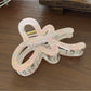 Beau - Striped Acetate Look Flower Claw Clip