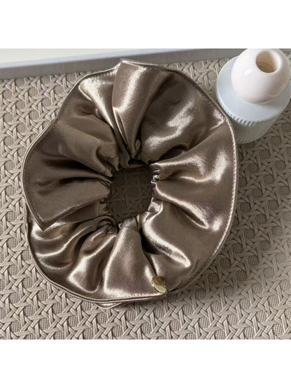 Gifty - Elegant Double Layer Ruched Satin Scrunchie