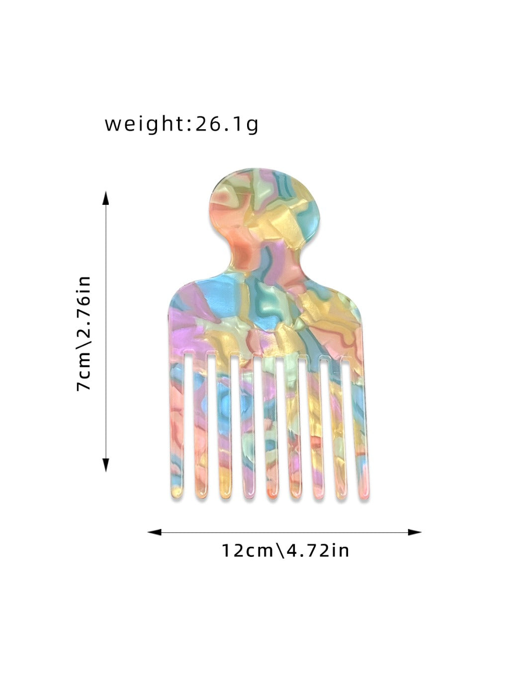 Camerow - Fashionable Marble Pattern Acetate Hair Comb