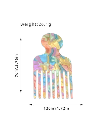 Camerow - Fashionable Marble Pattern Acetate Hair Comb