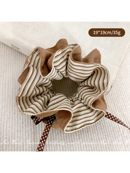 Gifty - Striped Khaki Hair Tie