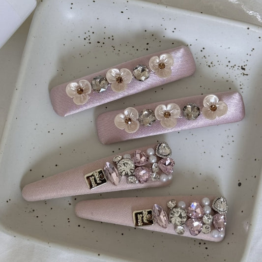 Beau - Polyester Wrapped Embellished Women's Hair Clip