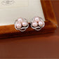 Earedge - Round Openwork Floral Stud Earrings
