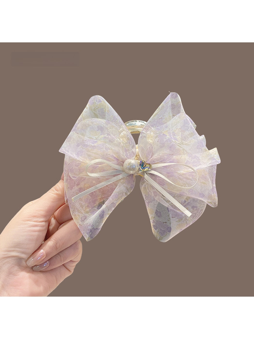 Beau - PVC Bow Detail Decorative Women Claw Hair Clip