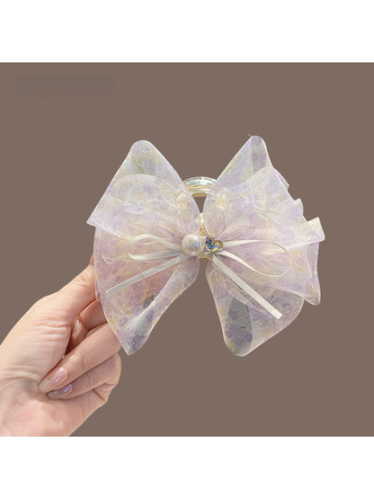 Beau - PVC Bow Detail Decorative Women Claw Hair Clip