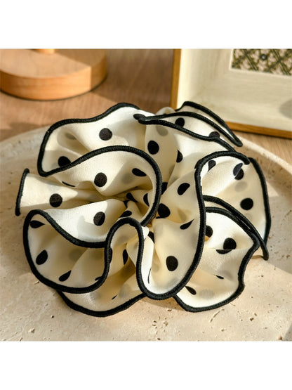 Gifty - Solid Color Polka Dot Ruffle Scrunchie