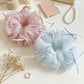 Gifty - Mesh Bow Ribbon Detail Scrunchie