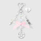 Keypus - Pink Bow Accent Beaded Keychain