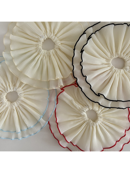 Gifty - Double Layer Ruched Polyester Scrunchie