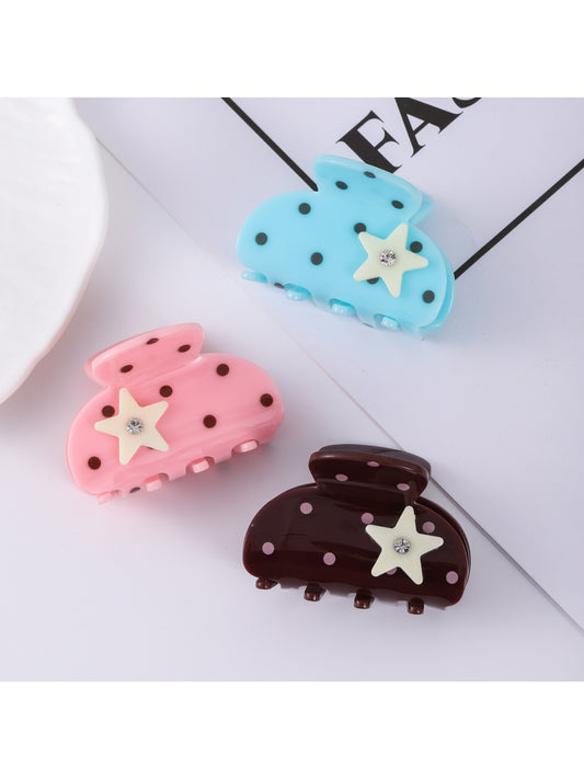 Beau - Polka Dot and Star Claw Clip