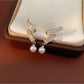 Earedge - Alloy Synthetic Zircon Curved Stud Earrings