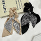 Gifty - Floral Bow Hair Scarf Ribbon Tie Elegant
