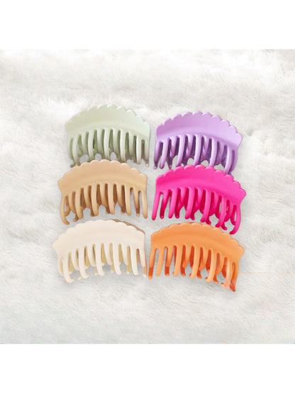 Beau - Wave Design Plastic Large Tooth Claw Clip