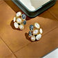 Earedge - Black And White Contrast Stud Earrings