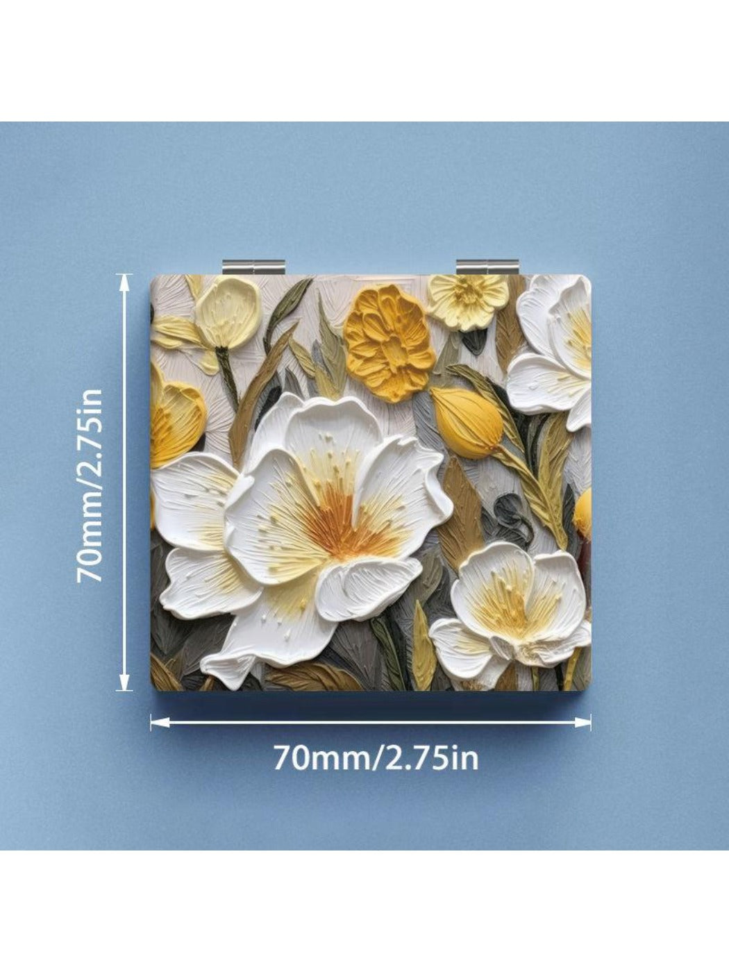 Mirroray - Oil Painting Floral Square Vanity Mirror