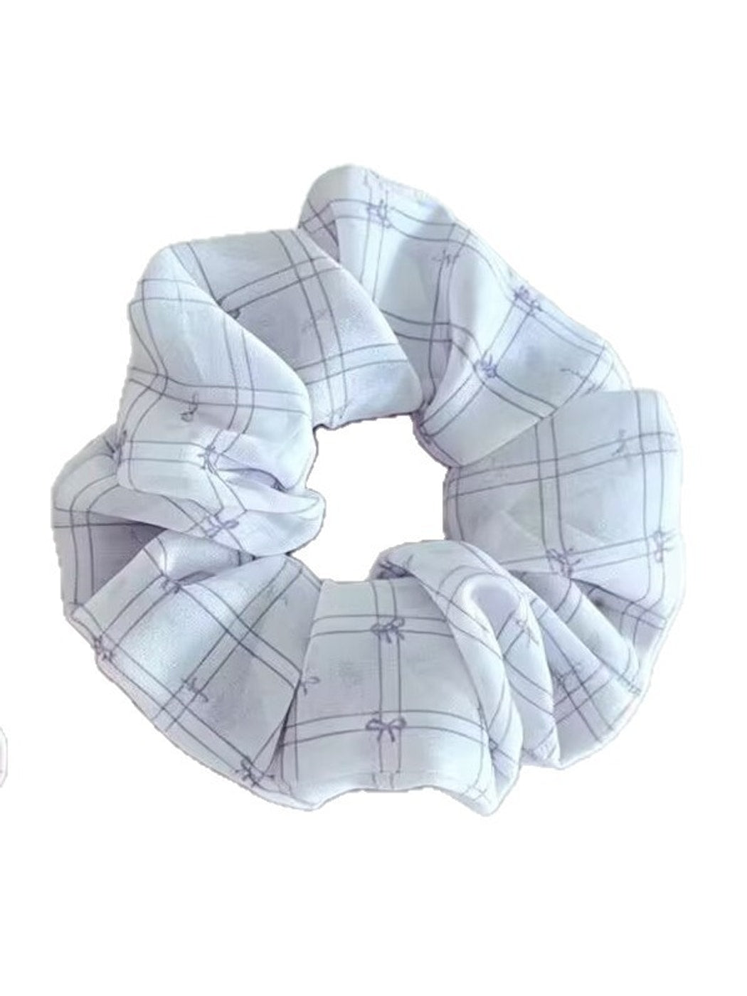 Gifty - Simple Plaid Geometric Pattern Hair Scrunchie