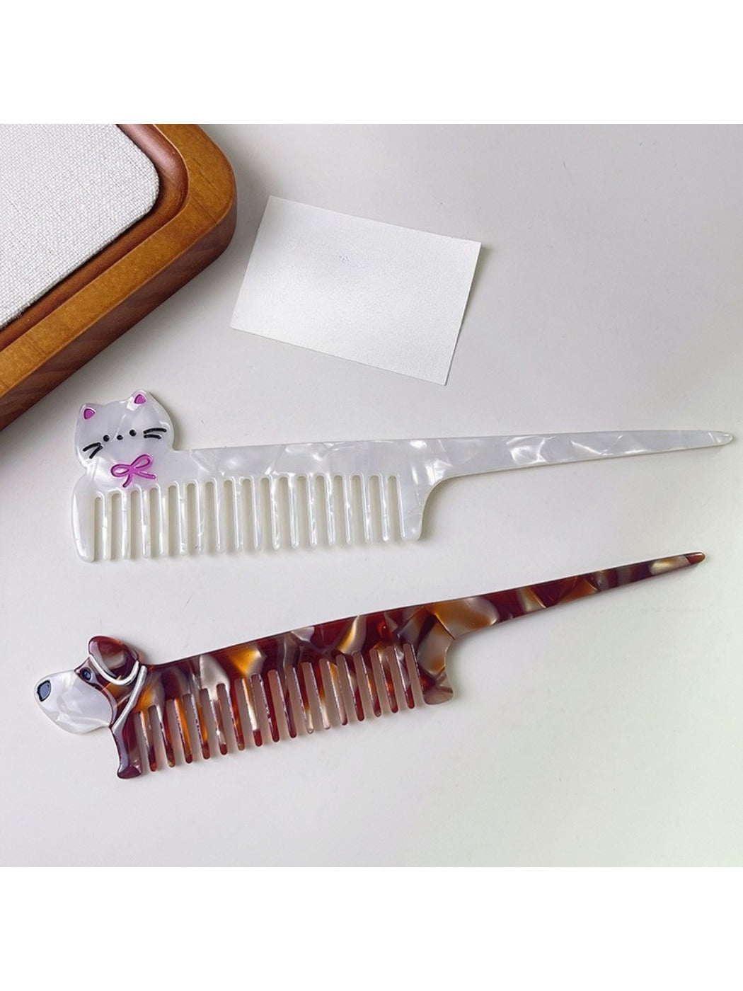 Top view of Camerow creative hair comb highlighting glossy finish