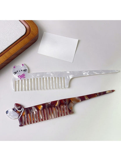 Top view of Camerow creative hair comb highlighting glossy finish