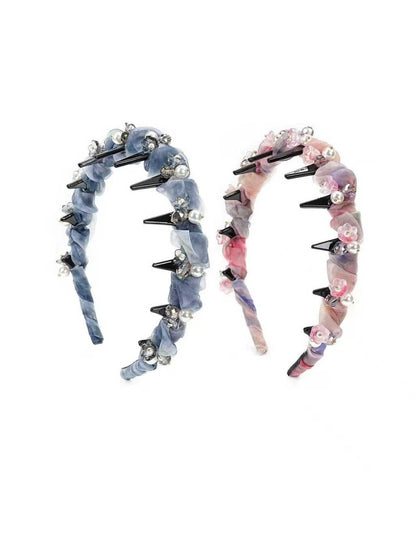 Gifty - Polyester Wrapped Beaded Teeth Headband