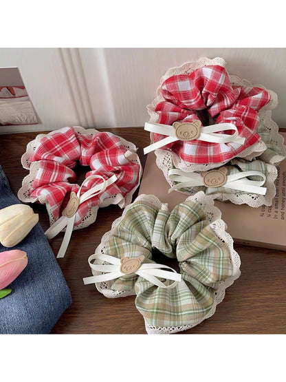 Gifty - Sweet Plaid Lace Hair Ties