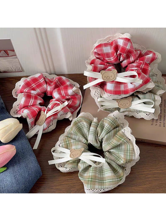 Gifty - Sweet Plaid Lace Hair Ties