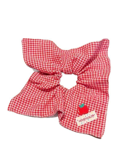 Gifty - Sweet Floral Checkered Scrunchie Headband