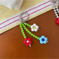 Keypus - Floral Beaded Triple Flower Bag Charm Keychain