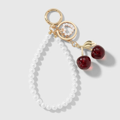 Keypus - Sparkly Cherry and Beaded Loop Keychain