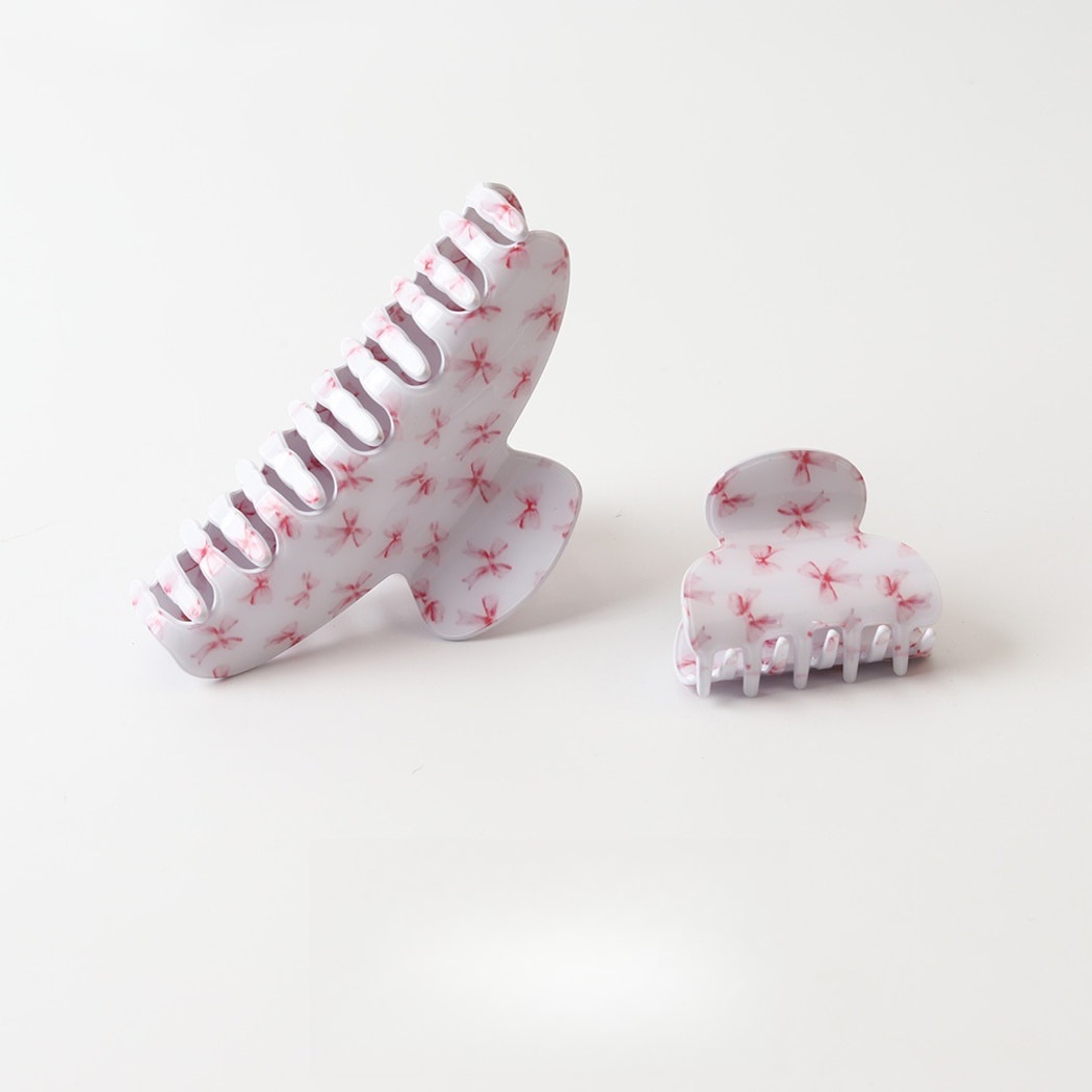 Beau - Elegant Bow Print PVC Decorative Claw Clip