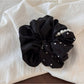 Gifty - Ruffled Satin Look Polka Dot Scrunchie