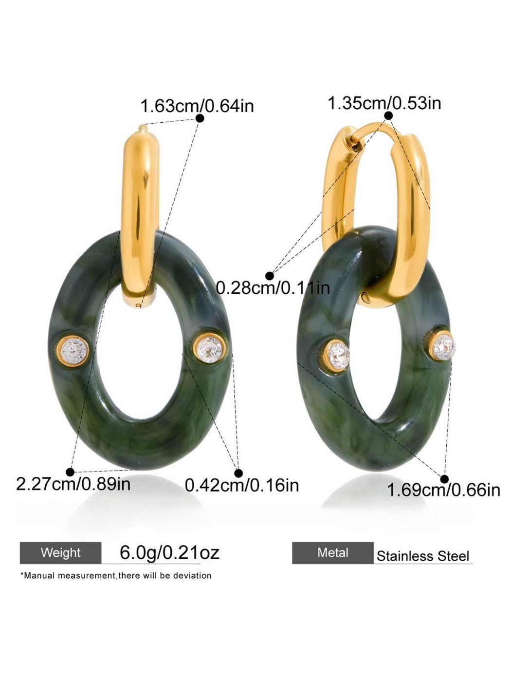 Earedge - Vintage Ombré Hoop Drop Earrings