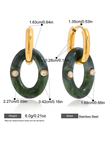 Earedge - Vintage Ombré Hoop Drop Earrings