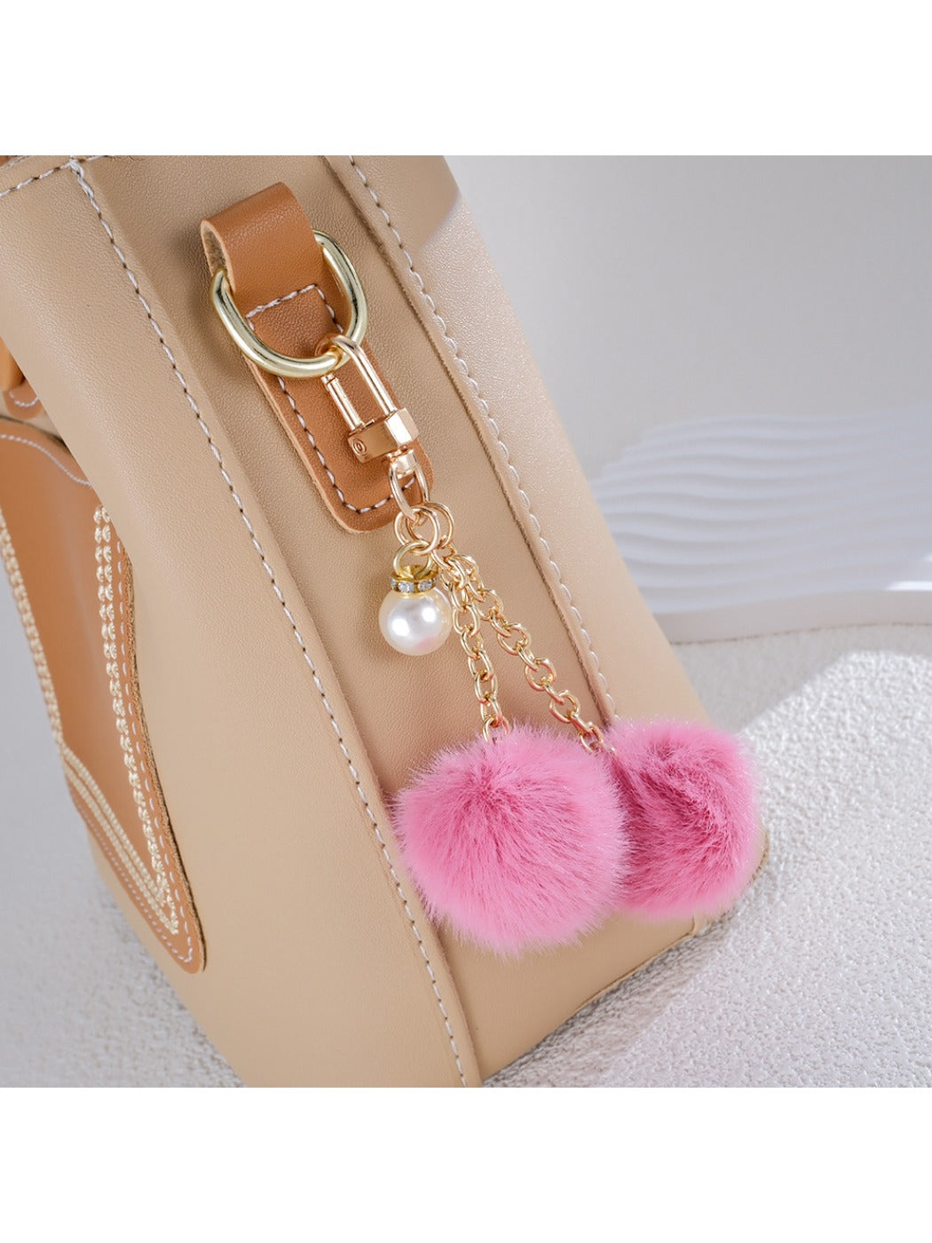 Keypus - Double furball pendant keychain