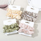 Gifty - Solid Color Ruffled Hair Ties Set