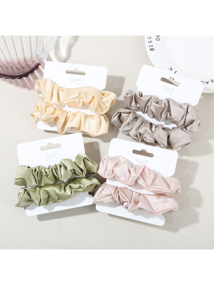 Gifty - Solid Color Ruffled Hair Ties Set