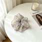 Gifty - Sweet Floral Print Mesh Trim Scrunchie