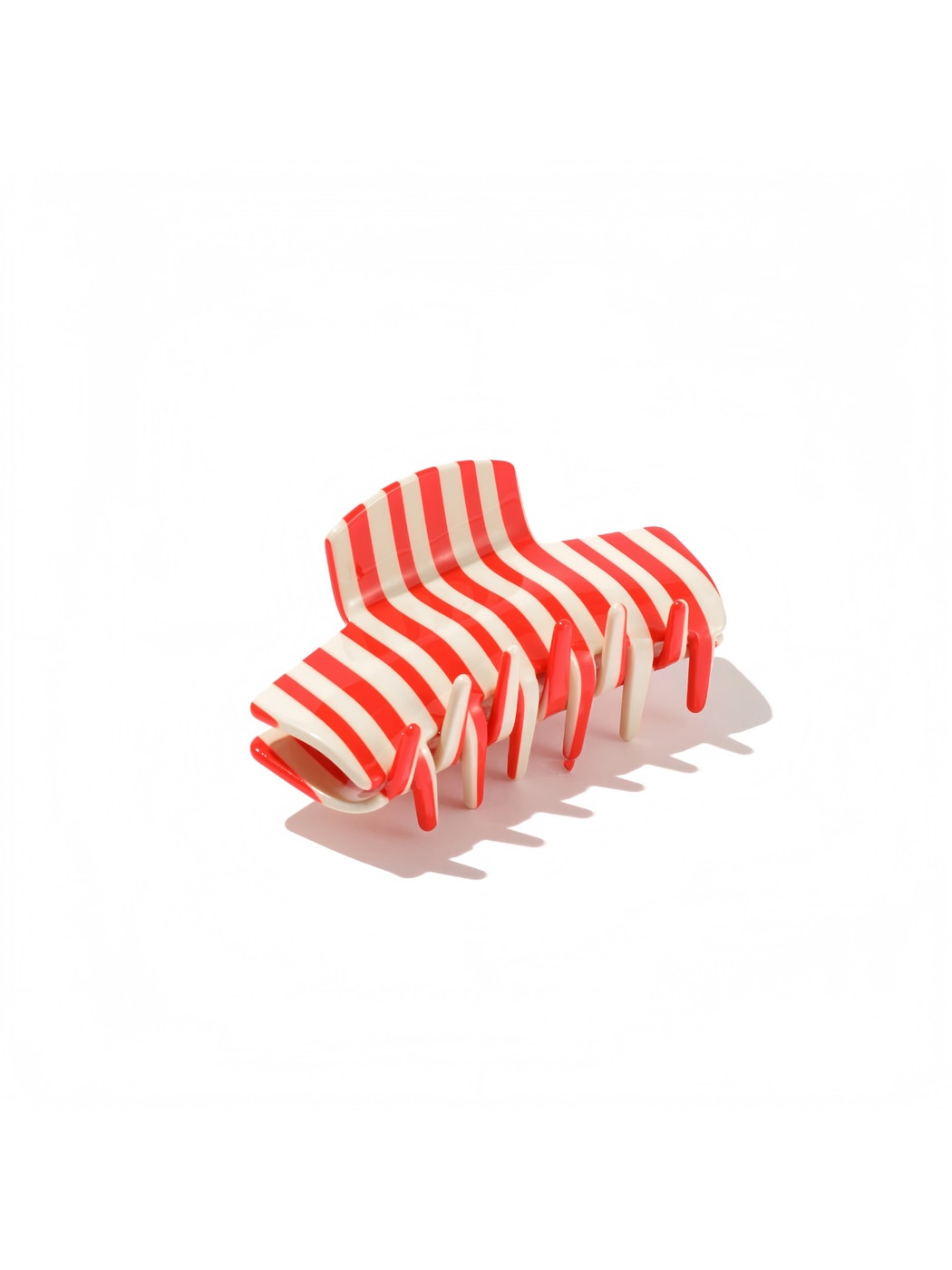 Beau - Checkered and Striped Acetate Claw Hair Clip