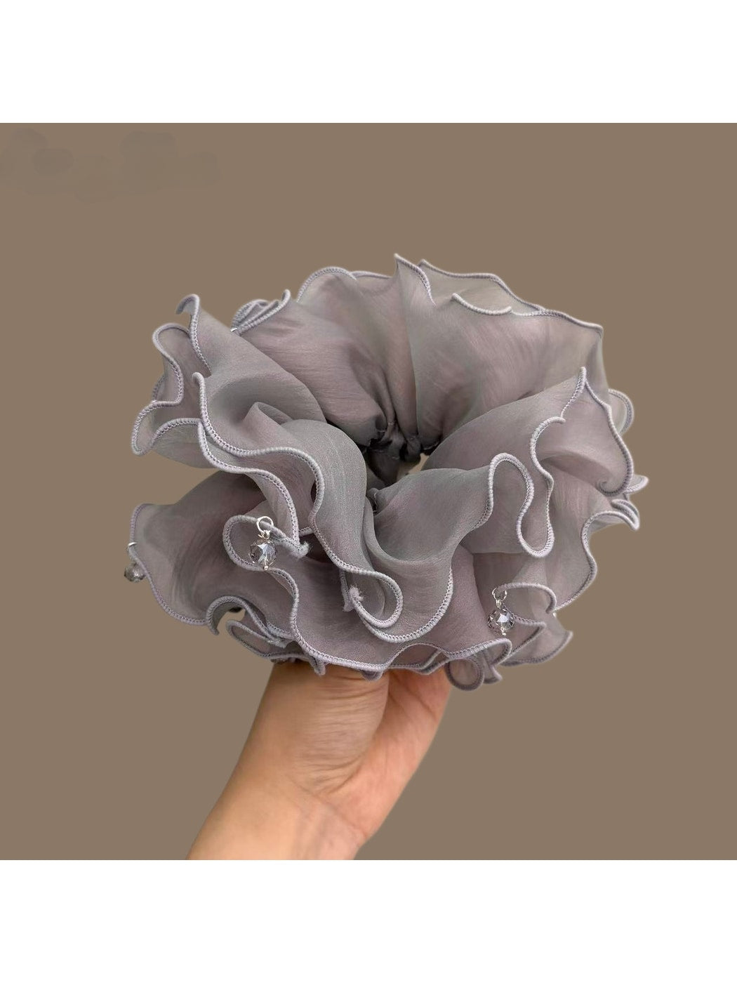 Gifty - Layered Ruffle Edge Polyester Scrunchie