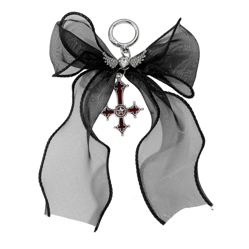 Keypus - Halloween Sheer Bow Cross Keychain