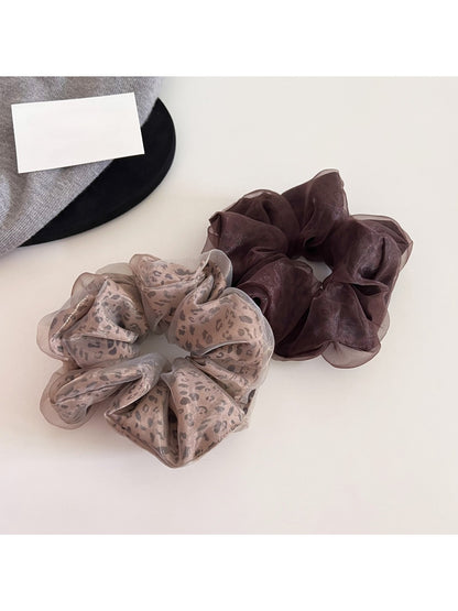 Gifty - Elegant Mesh Print Scrunchies