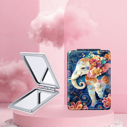 Mirroray - Foldable Elephant Print Handheld Makeup Mirror